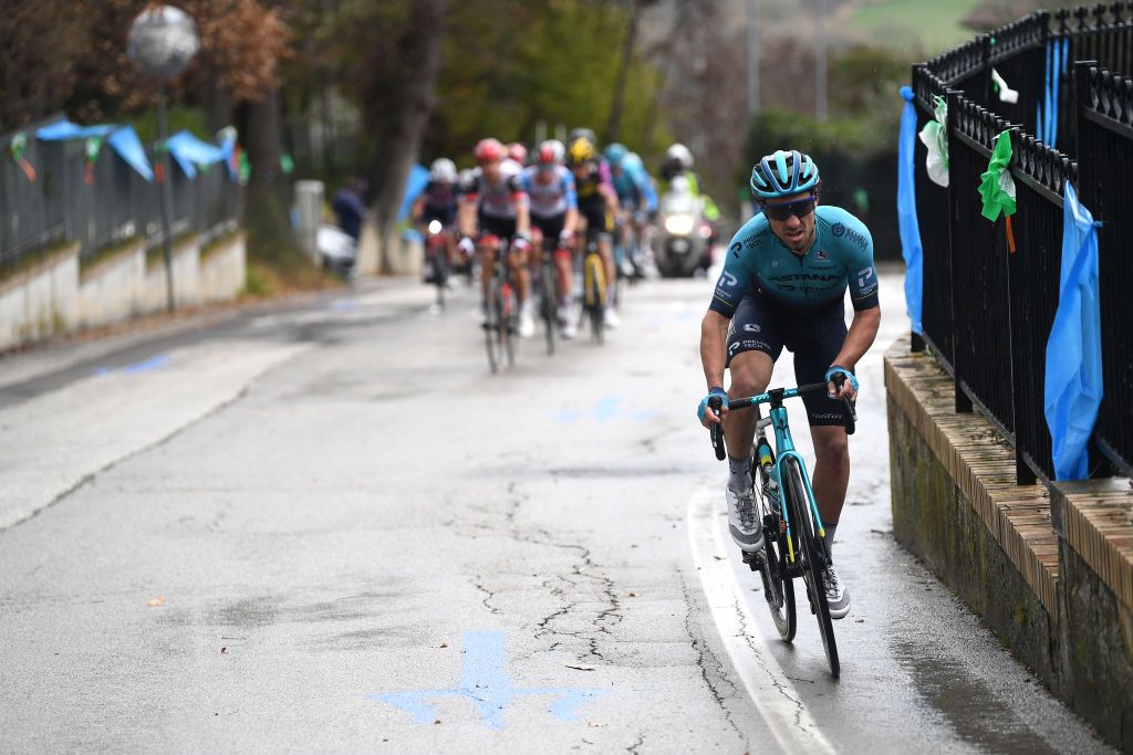 CASTELFIDARDO ITALY MARCH 14 Fabio Felline of Italy and Team Astana Premier Tech during the 56th TirrenoAdriatico 2021 Stage 5 a 205km stage from Castellalto to Castelfidardo 175m TirrenoAdriatico on March 14 2021 in Castelfidardo Italy Photo by Tim de WaeleGetty Images