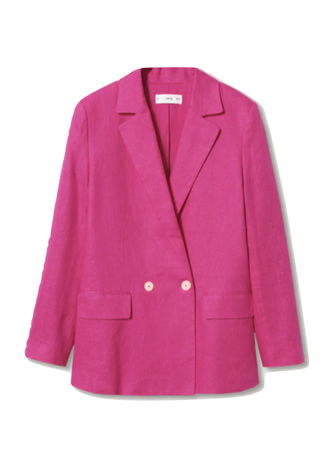 pink short suit linen pieces