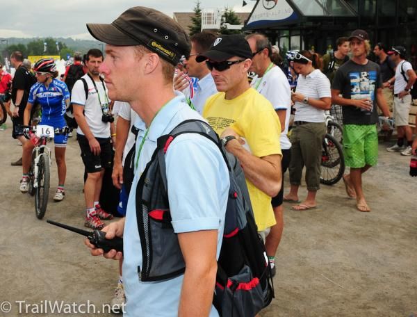 You can easily identify team managers by their walkie-talkies
