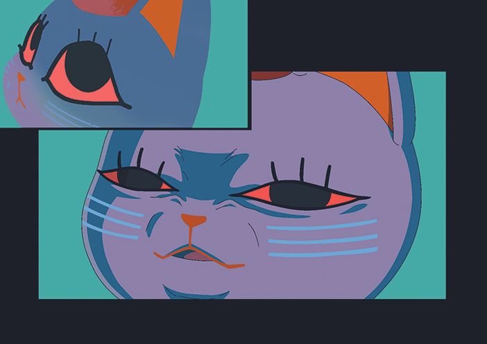 DAN DA DAN; a cartoon cat