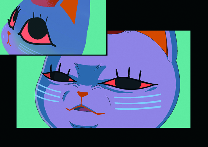 DAN DA DAN; a cartoon cat