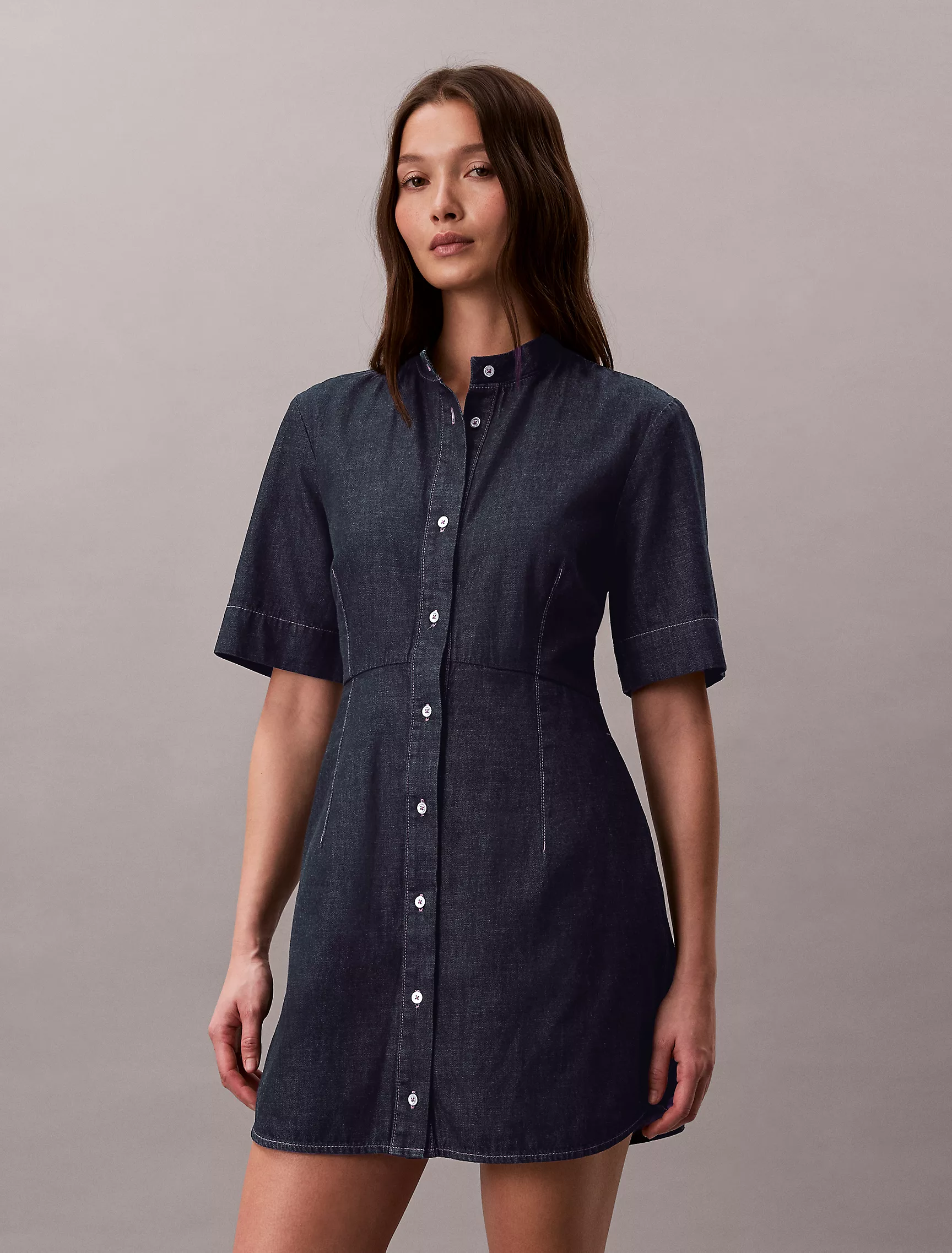 Denim Short Sleeve Dress