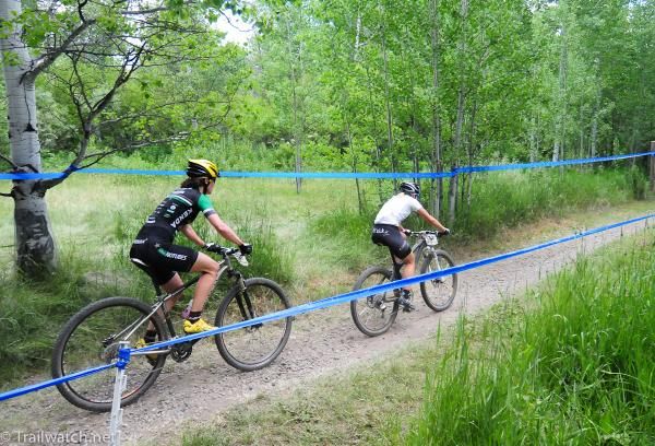 Libby White (UVM) eyeing a rocky descent