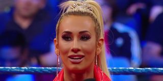 Carmella addressing the WWE Universe