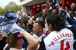 Bolton celebrate promotion with their fans