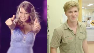 Bindi and Robert Irwin in a side-by-side photo