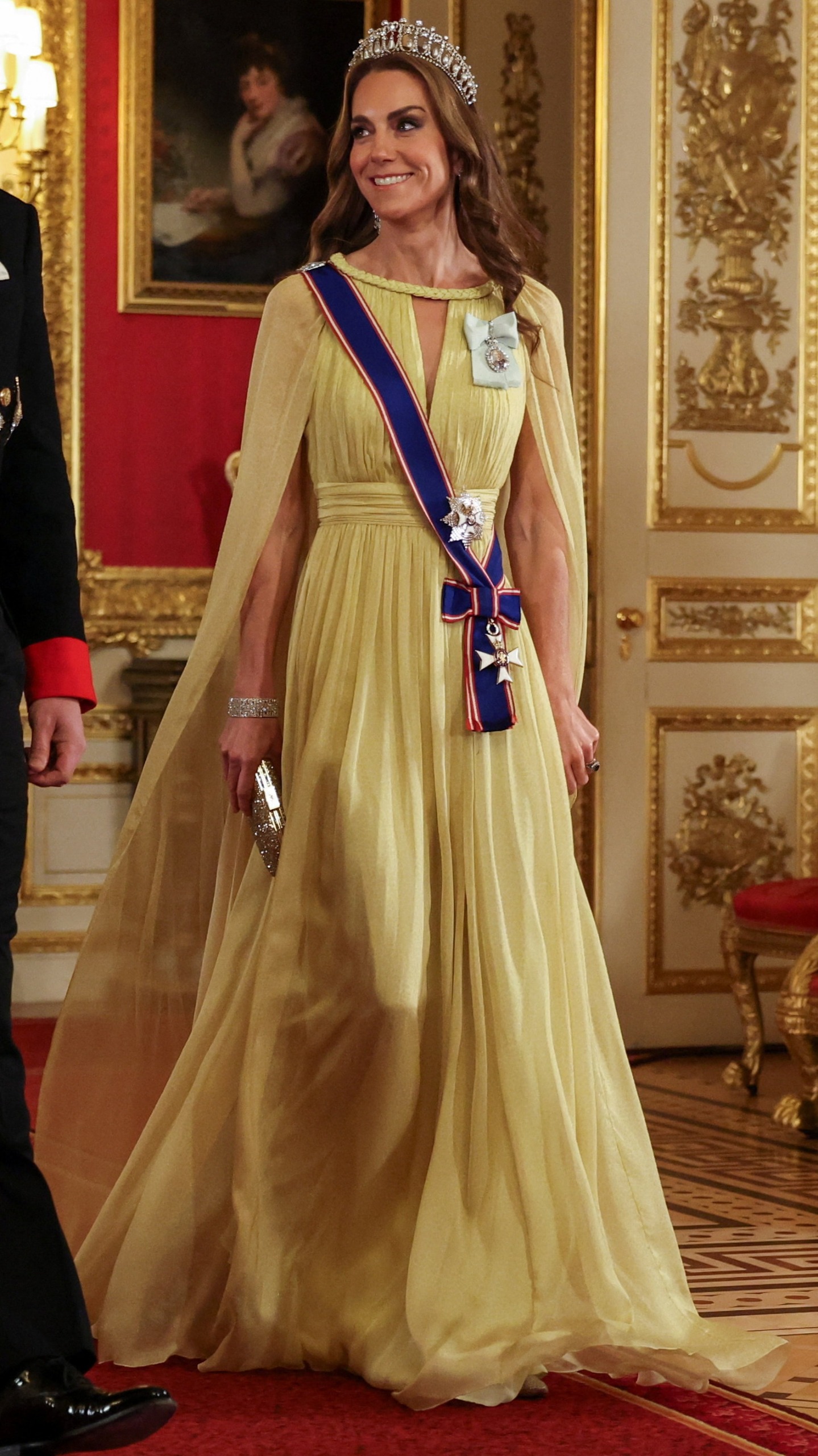 Catherine, Princess of Wales arrives for the state banquet for the Sultan of Oman at Windsor Castle, during the State Visit on October 20, 2026
