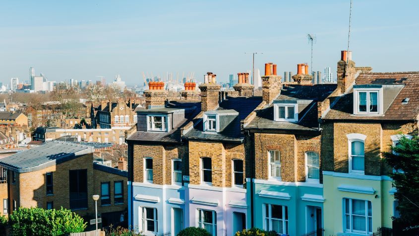 Colourful London townhouses in Greenwich