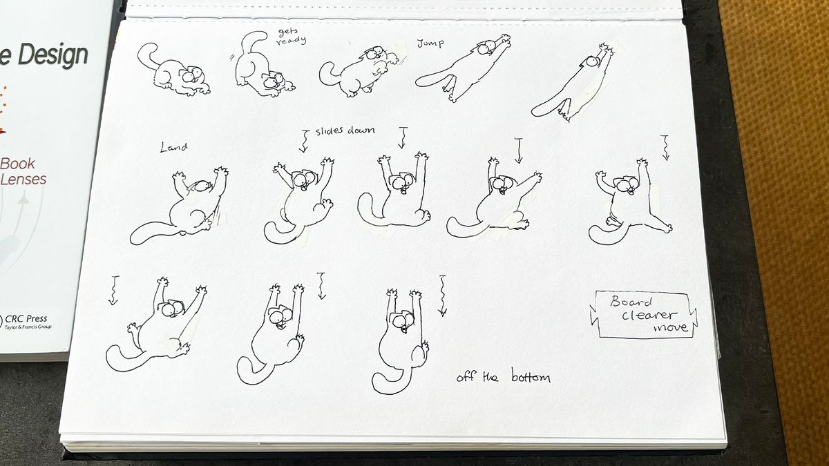 Simon Tofield's sketches of Simon's Cat