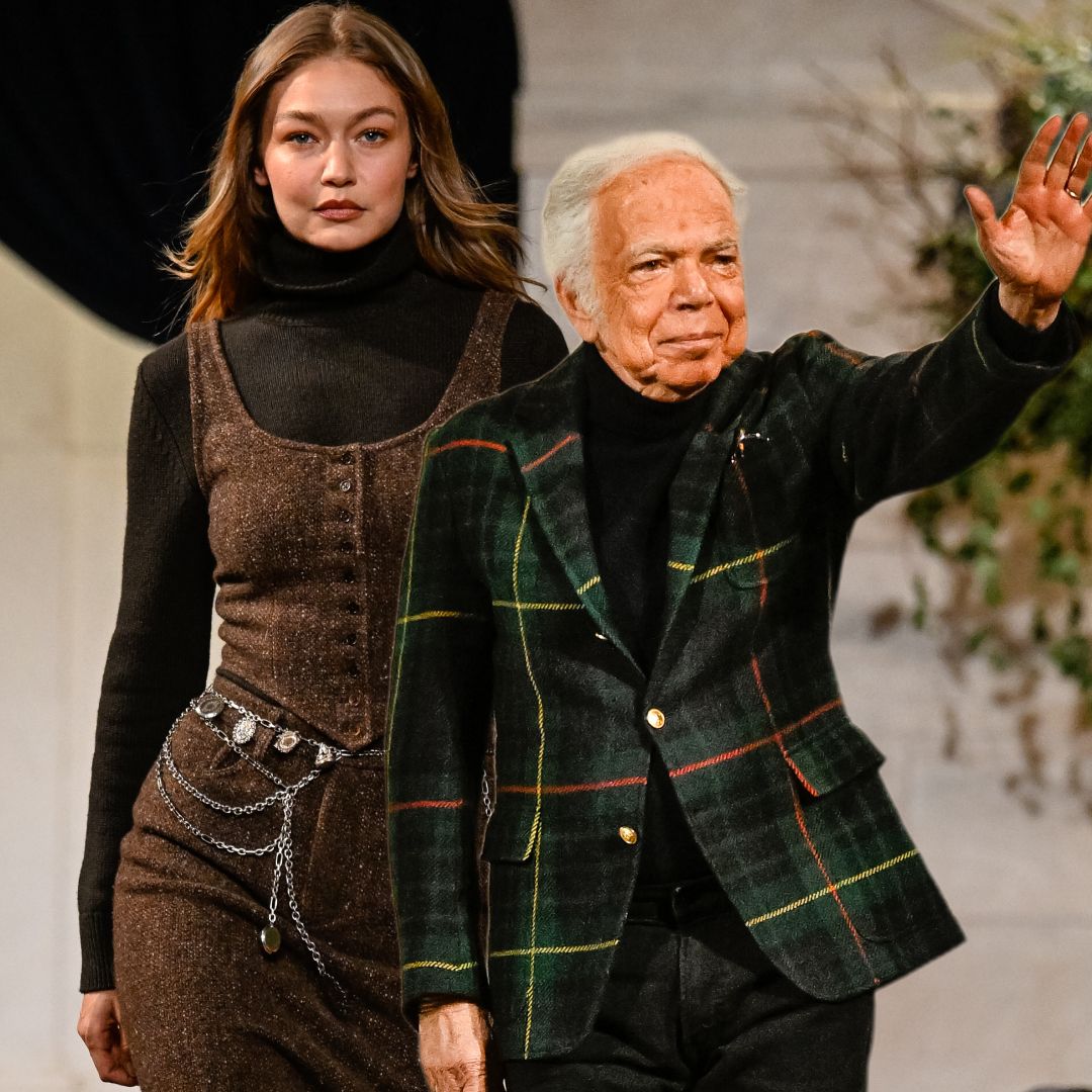 Gigi Hadid and Ralph Lauren at the Fall 2026 fashion show