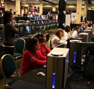 There are a handful of female Counter-Strike teams such as this one at the CPL event.