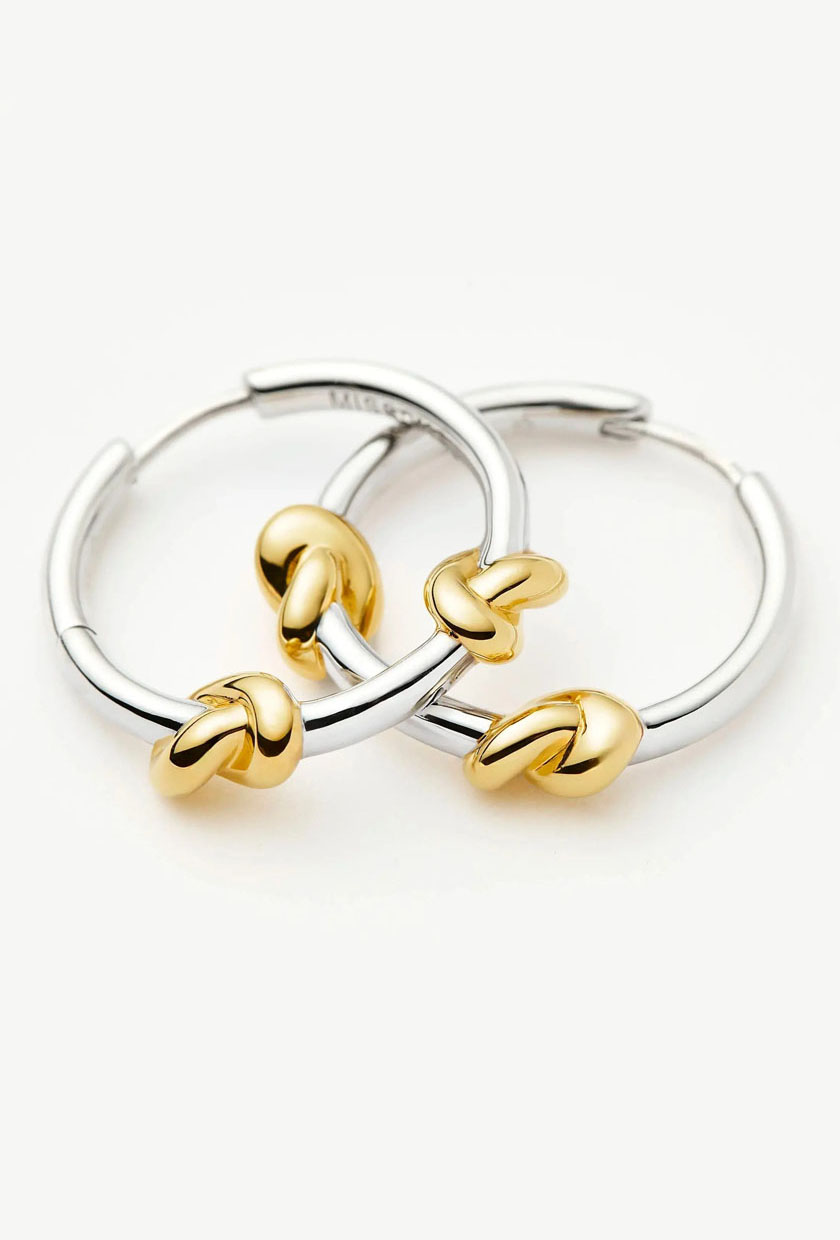 Lucy Williams Knot Small Hoop Earrings | Mixed Metal - Mixed Metal