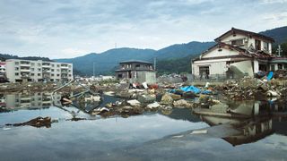 A picture of the damage from the 2011 Tohoku earthquake in Japan.