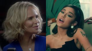 Kristin Chenoweth in For Good YouTube reunion video and Ariana Grande in Positions music video
