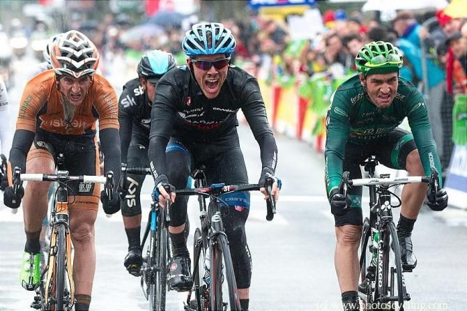 Andrew Talansky (Garmin-Sharp) outsprinted his six breakaway companions to win stage 3 in Brioude.