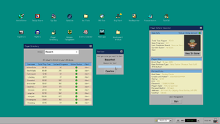 A Windows 98-style UI showing the processing of banning a problem player.