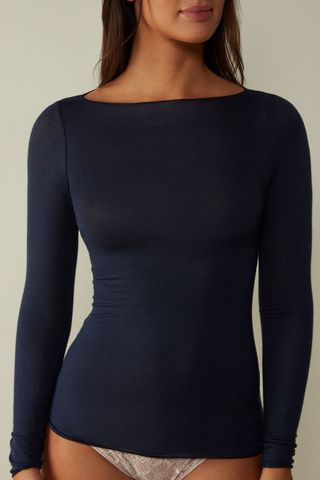 Boat Neck Modal Cashmere Ultralight Top