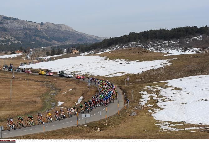 There was still snow on some parts of stage 7 in Paris-Nice