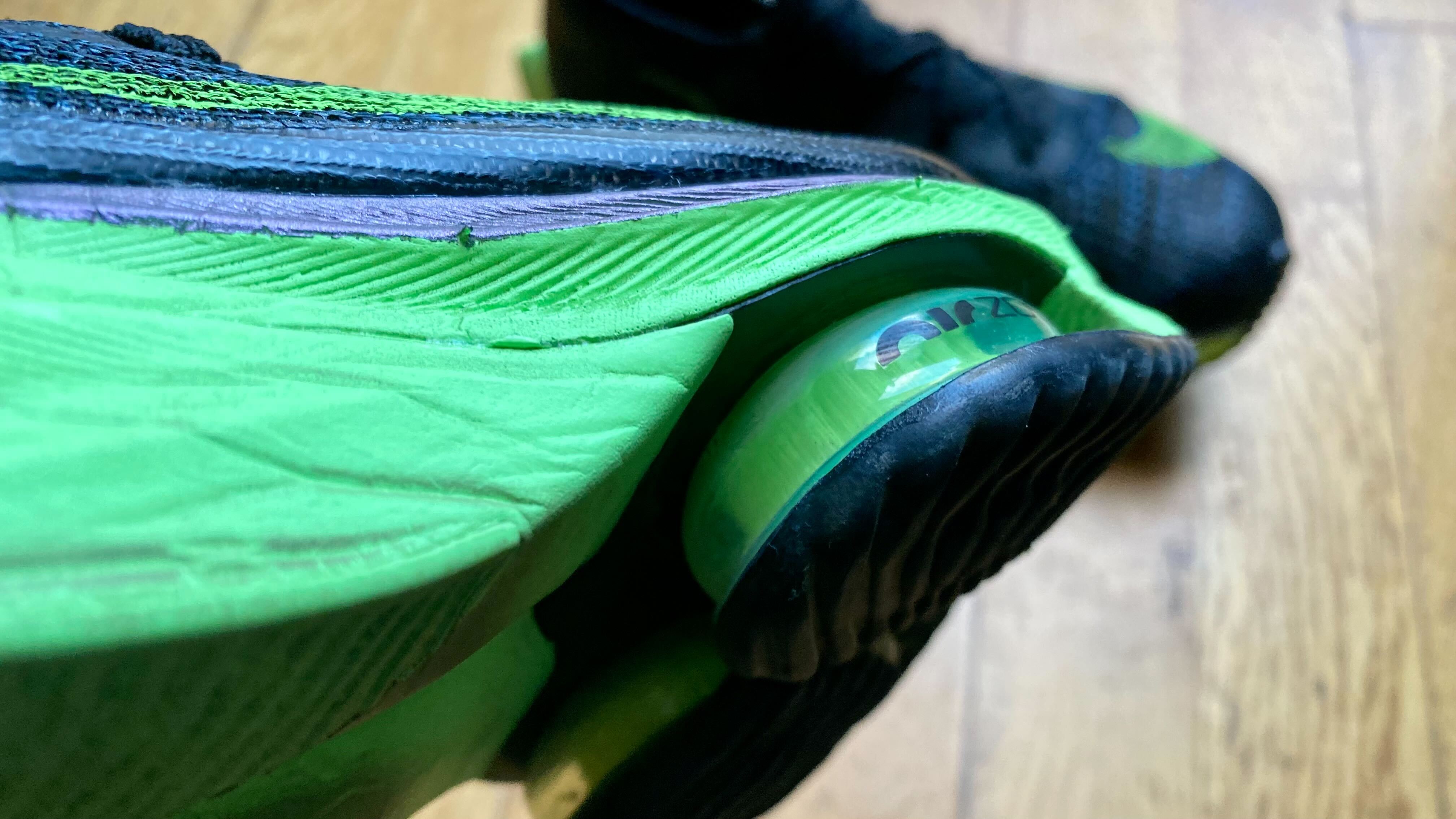 A photo of the Air Zoom units in the Nike Air Zoom Alphafly Next% Flyknit