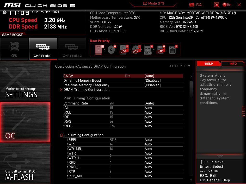 MSI MAG B660M Mortar WIFI DDR4