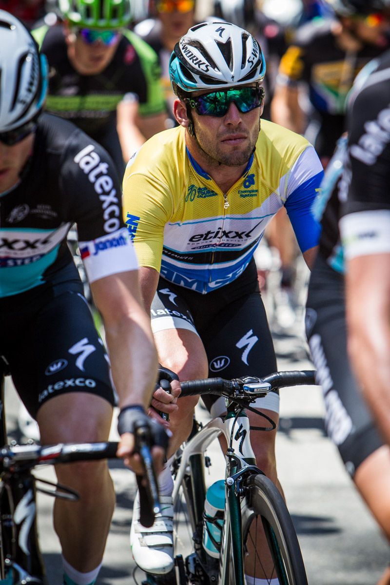 Mark Cavendish (Etixx-Quickstep) rides protected by his teammates