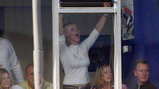 Zara Tindall watching Mike Tindall play rugby