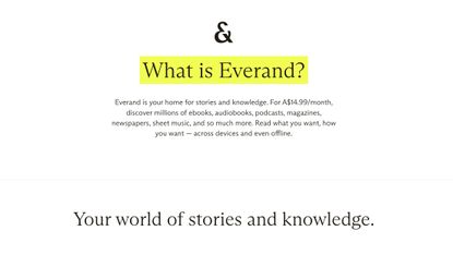 What is Everand screenshot from the official website