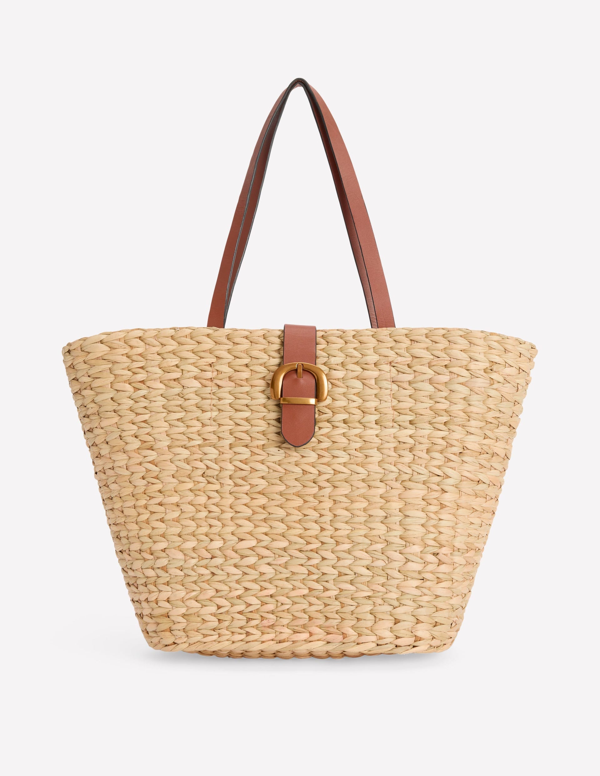 Buckle Tote-Natural Raffia