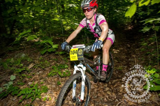 Laura Gleason burst out of a particularly vegetated section mid-way through the course.