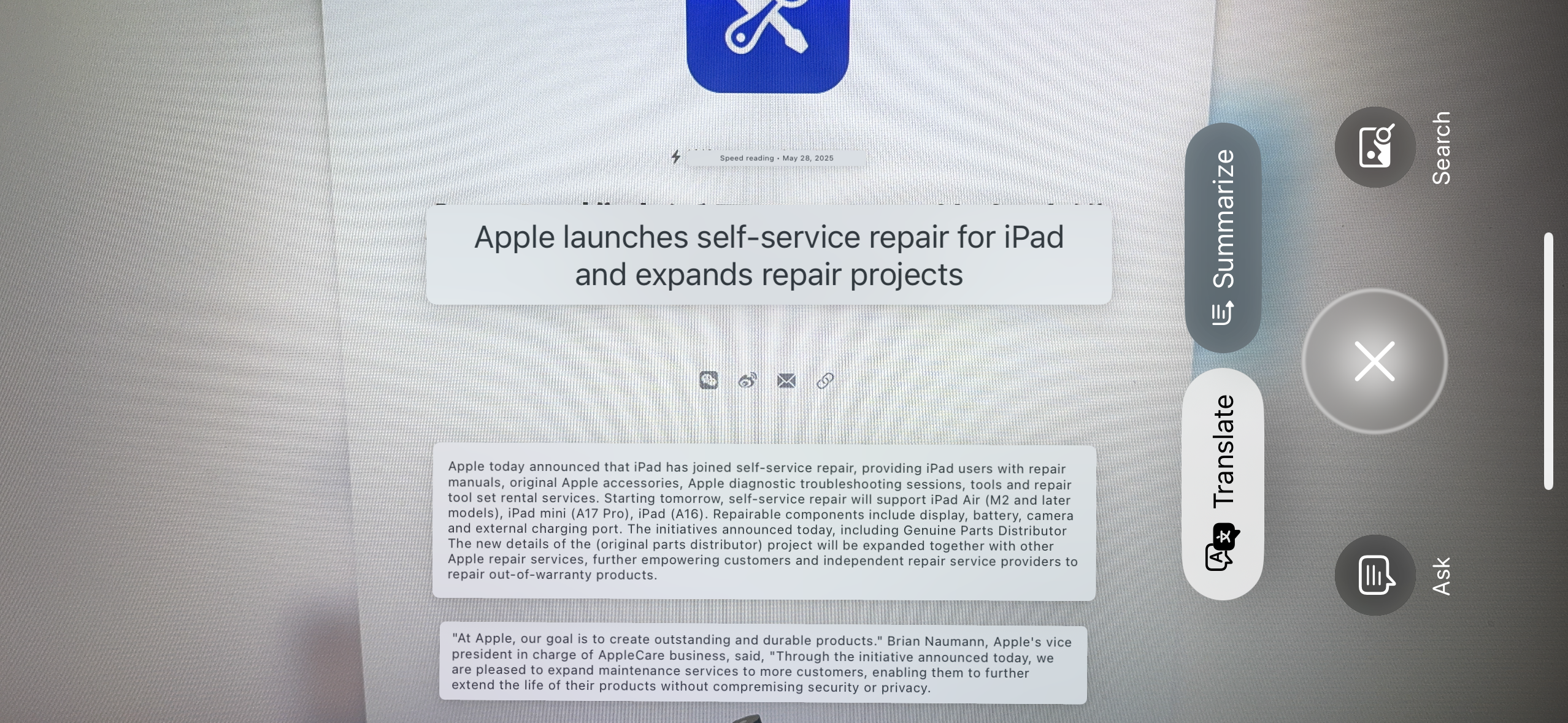ai translation iphone french