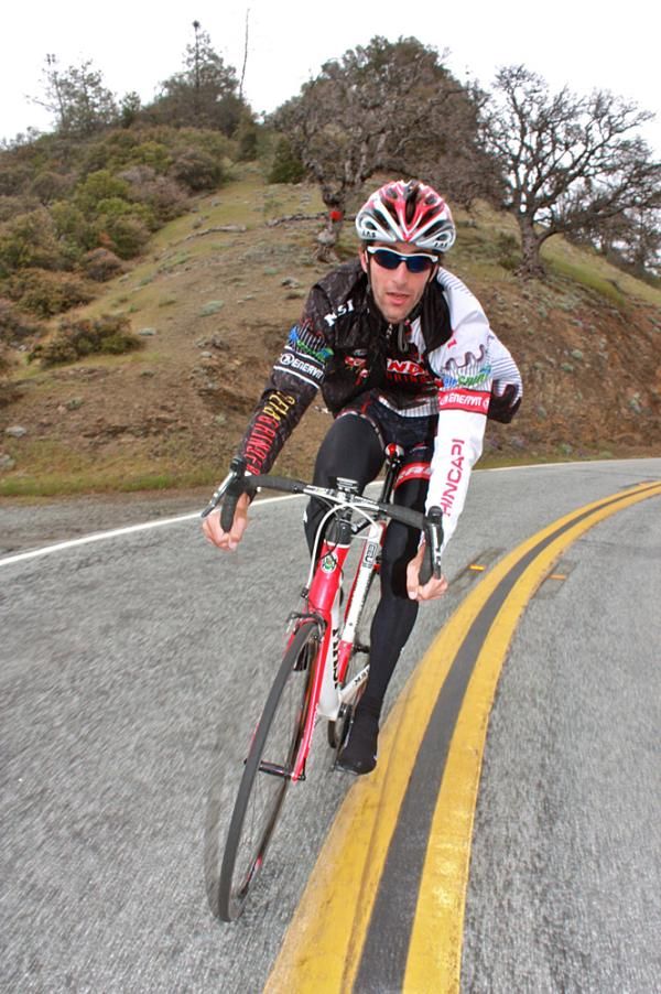 As he nears the top, Roman Kilun can get a good view of the Lick Observatory at the top of Mt. Hamilton.