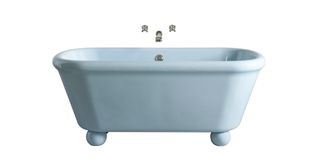 Pale-blue Rockwell bath, £5,952, from The Water Monopoly, www.thewatermonopoly.com