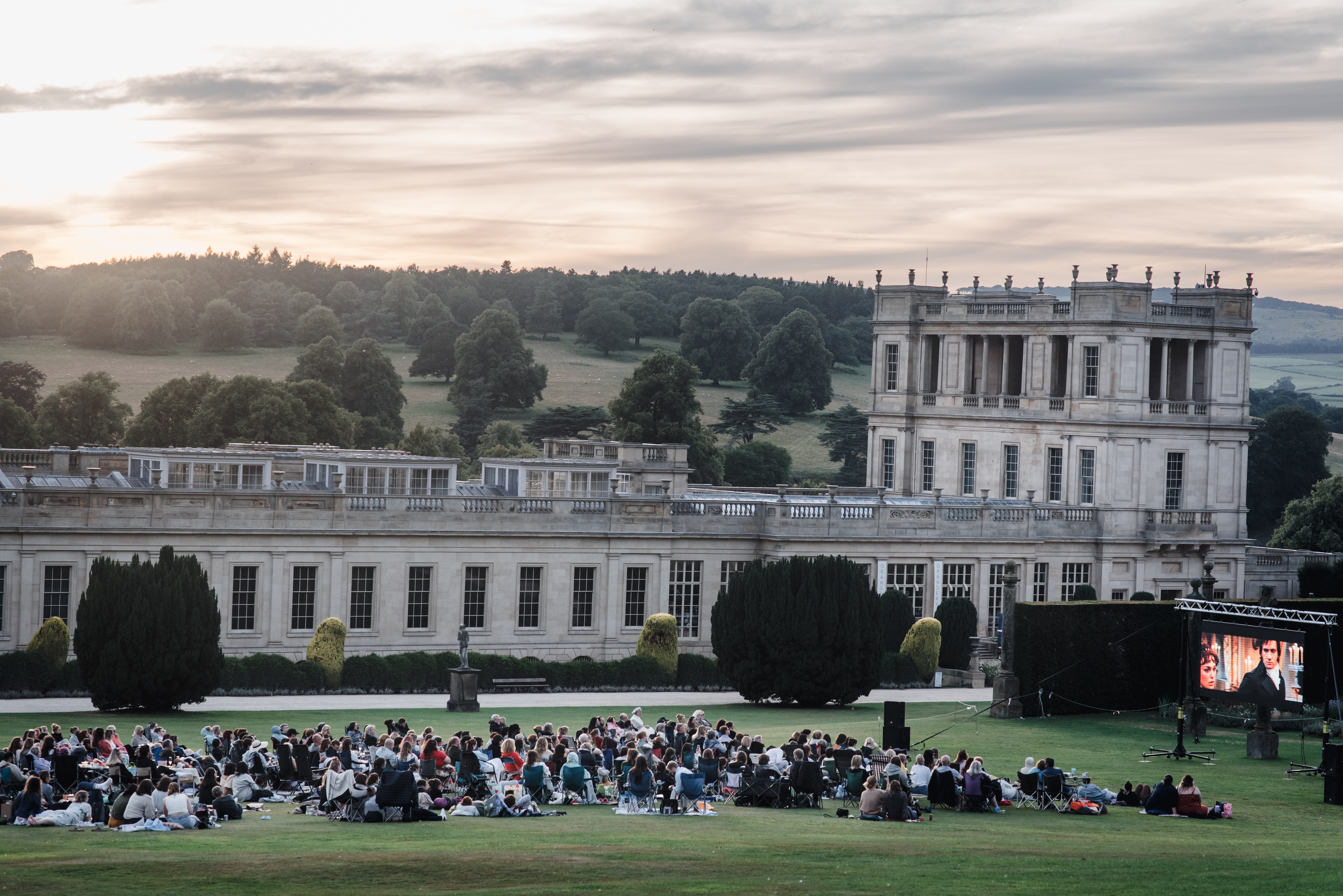 Outdoor cinema showing Pride and Prejudice at Chatsworth