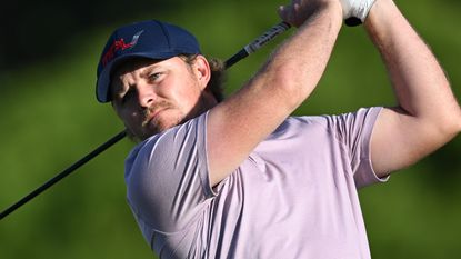 Eddie Pepperell takes a shot during the Andalucia Masters