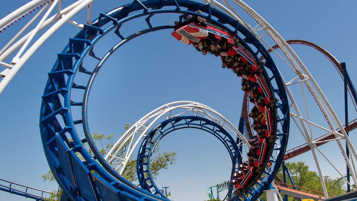 Corkscrew coaster at Cedar Point