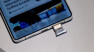 Closeup of Boost Mobile SIM card.