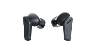 the Earfun air pro wireless earbuds in black against a white background