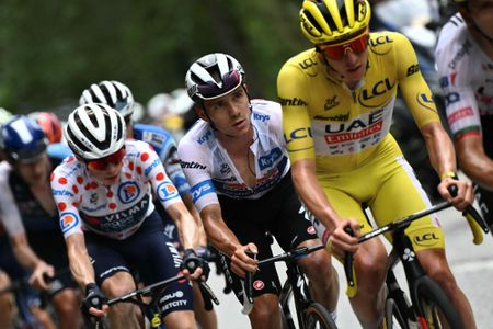 Jonas Vingegaard, Remco Evenepoel and Tadej Pogacar during the 2024 Tour de France