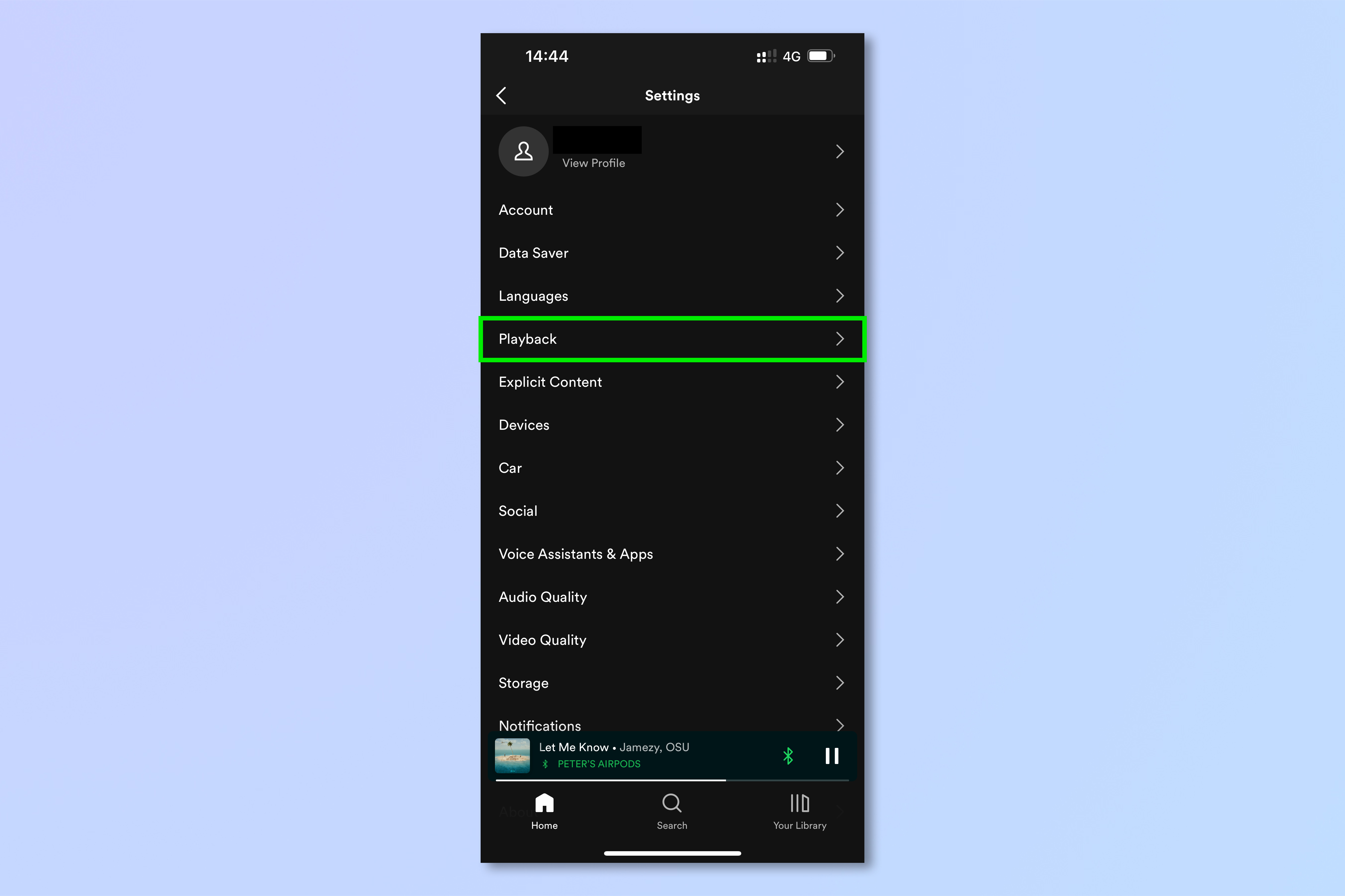 Una captura de pantalla que muestra los pasos necesarios para usar Spotify Equalizer en iOS y Android