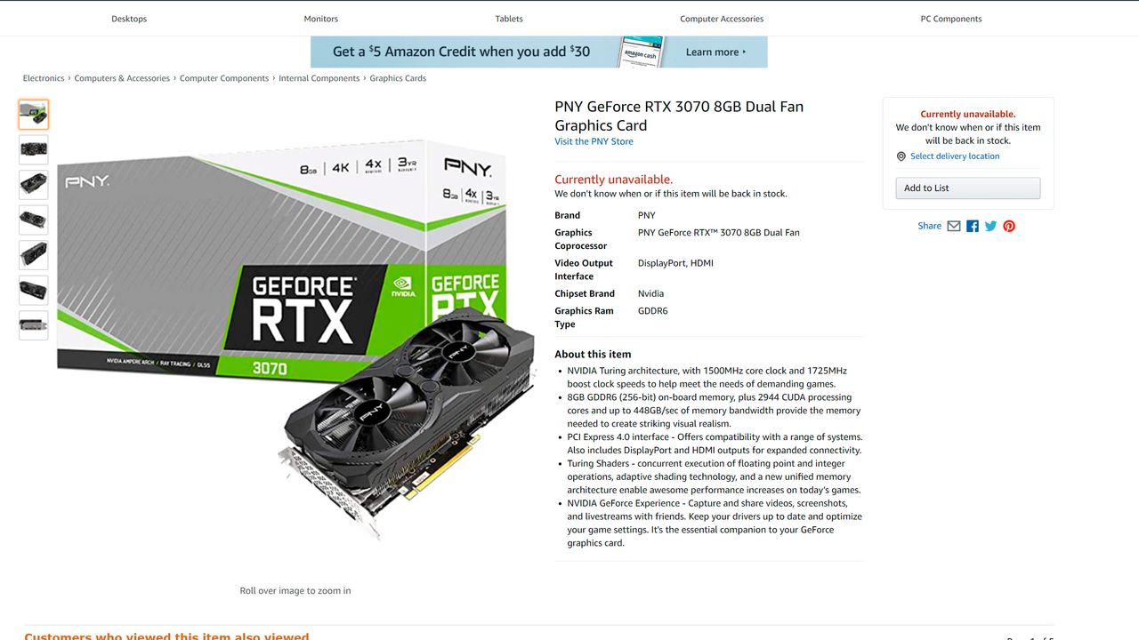 PNY GeForce RTX 3070 8GB Dual Fan