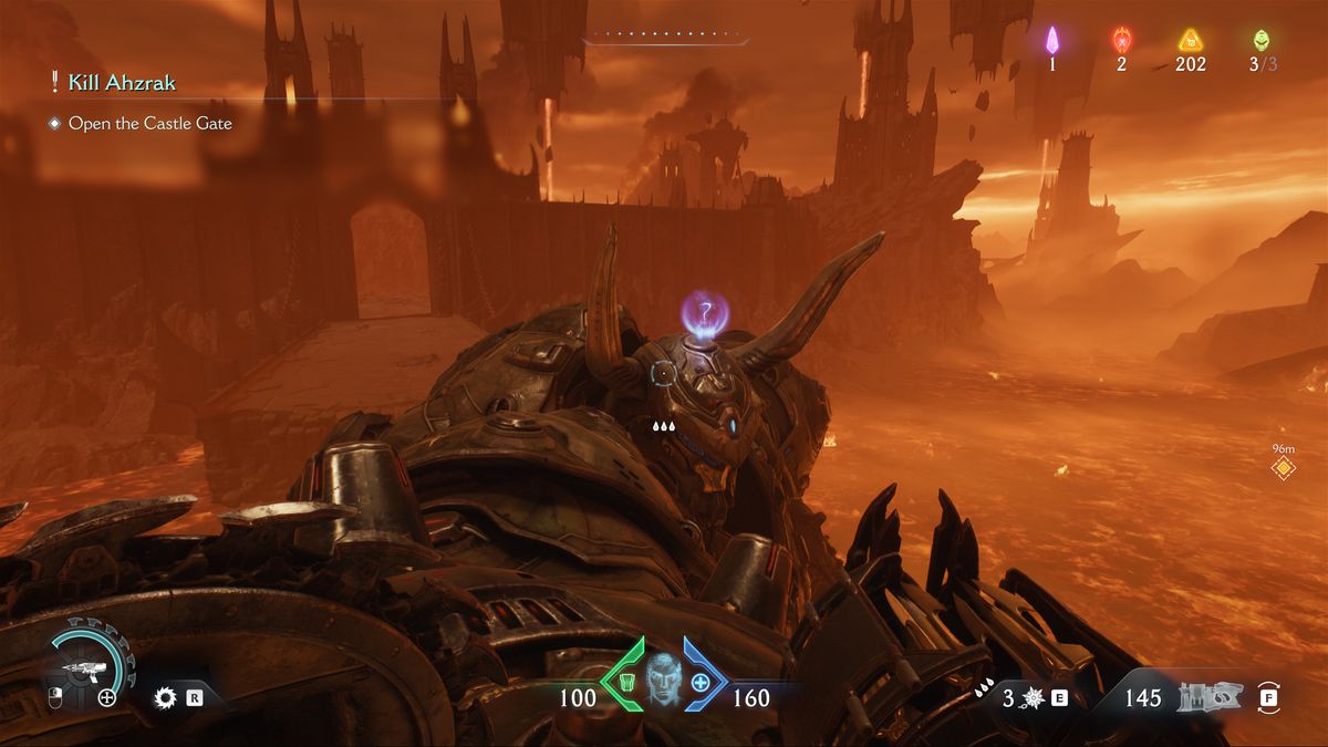 Doom: The Dark Ages Hellbreaker secret collectible - A collectible icon on the head of the atlan mech, standing in a pool of lava.