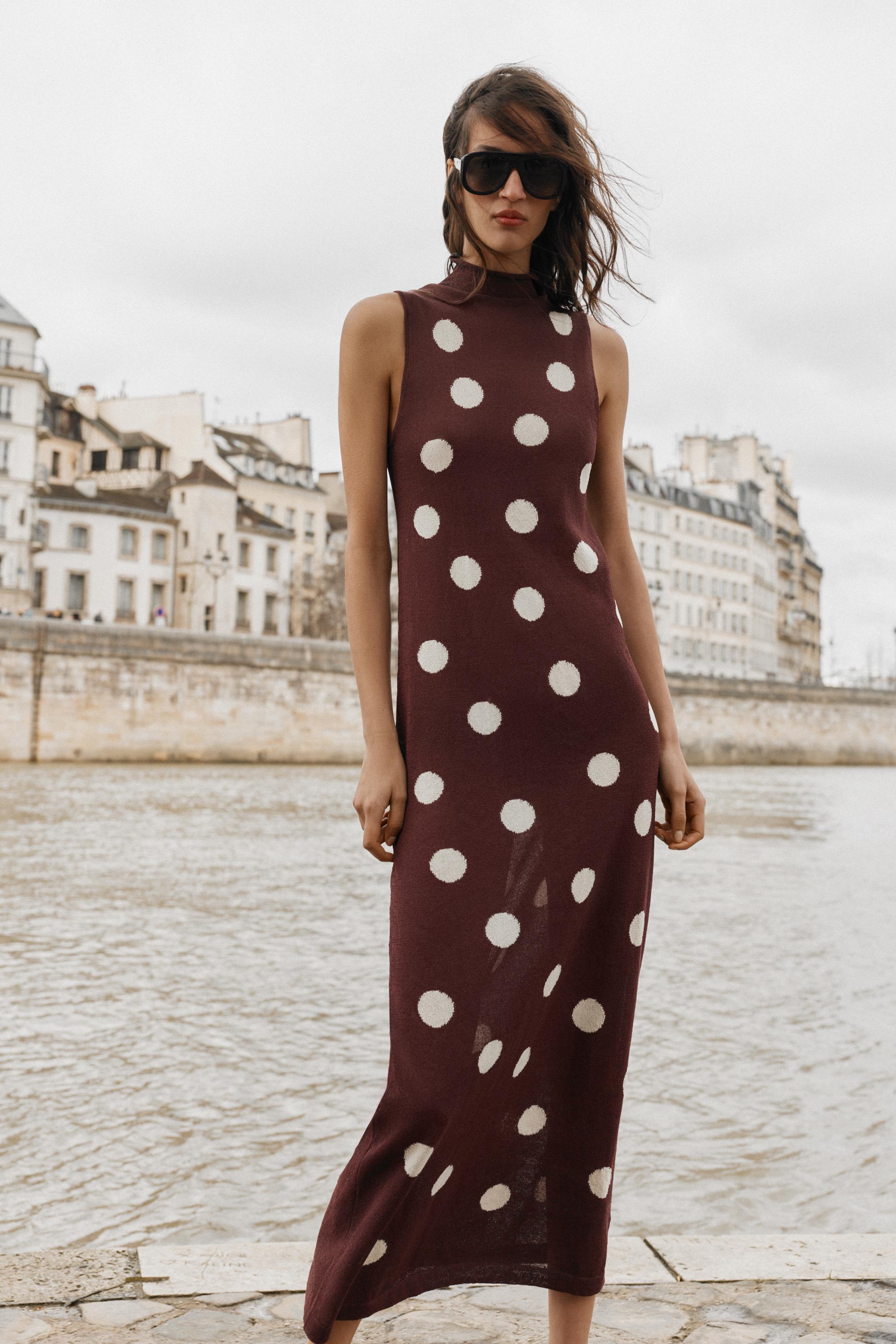 Polka Dot Knit Dress