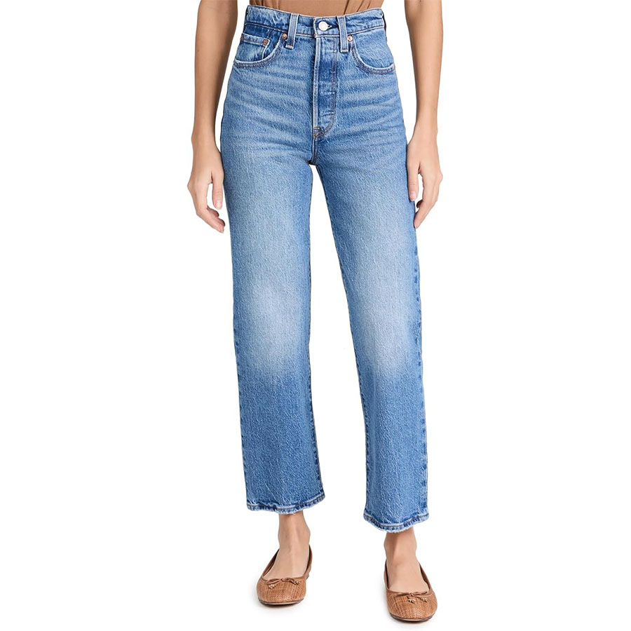 Levi's Women's Premium Ribcage Straight Ankle Jeans, Dance Around, 26