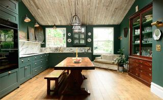 Dramatic green kitchen makeover