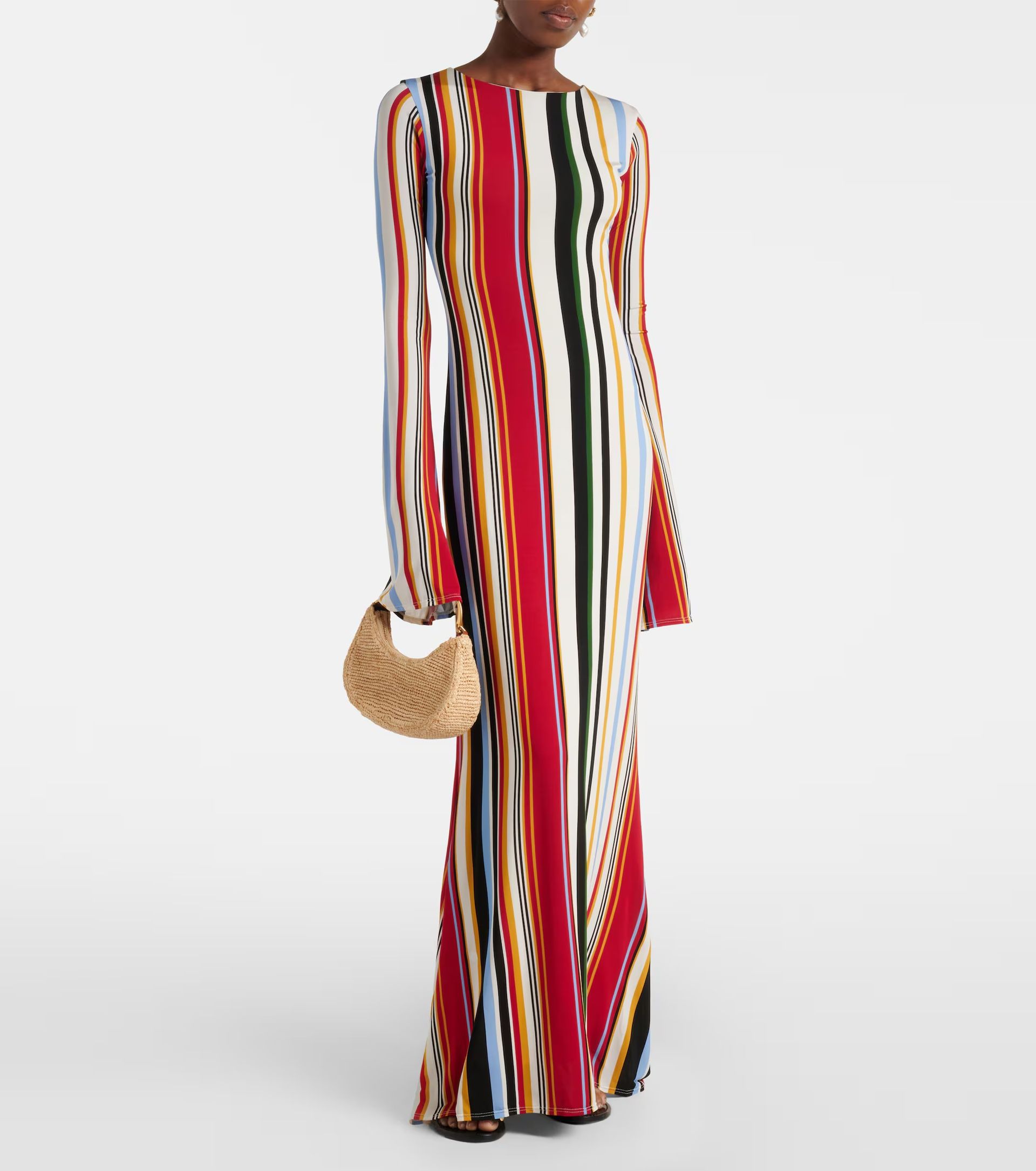 Cala de la Cruz, Amay striped jersey maxi dress
