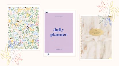 A composite image of three of the best productivity planners