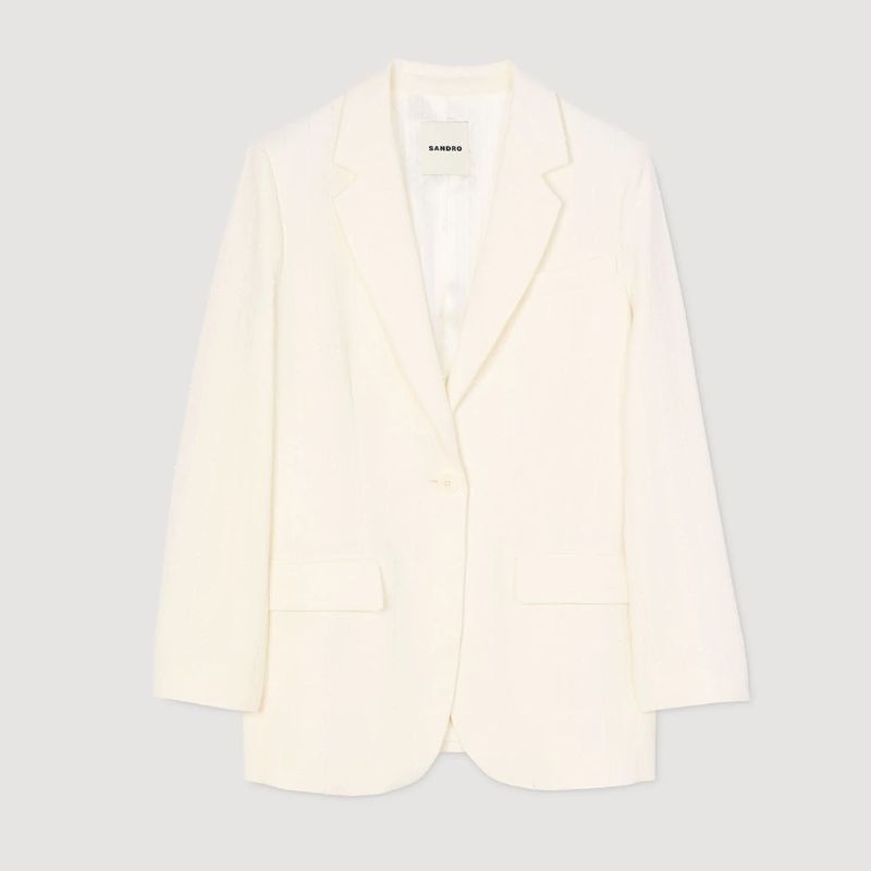 white sequinned blazer