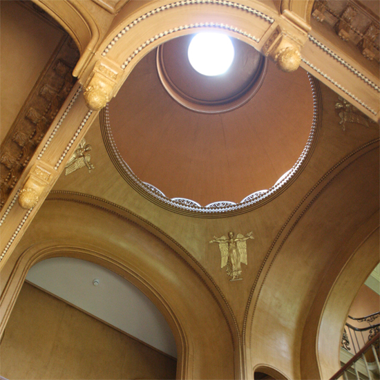 museum with polished interior and artwork