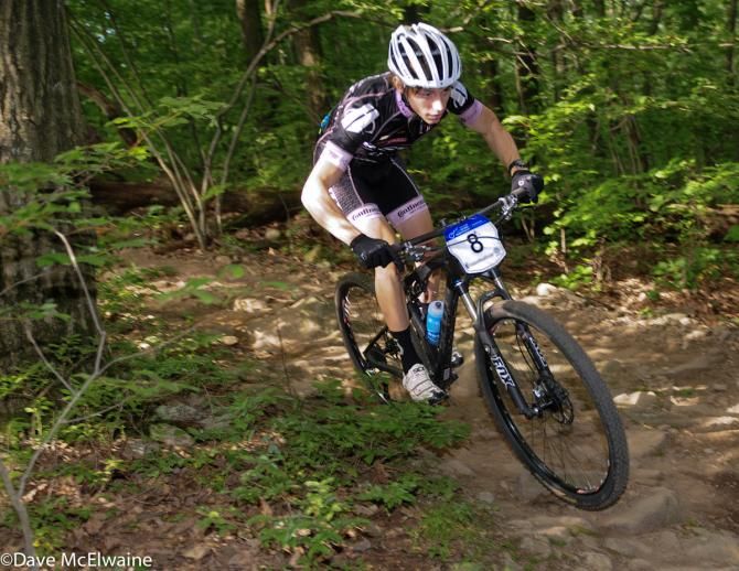 Cameron Dodge racing mid-course on one of the flatter sections