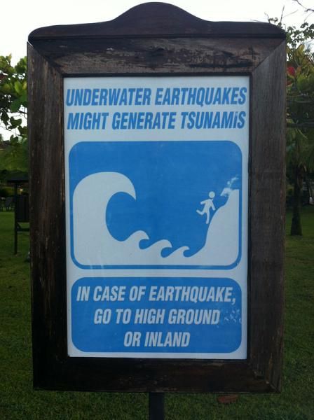 This sign is no joke. The local news reported there was an earthquake, albeit minor, sometime during day 1.